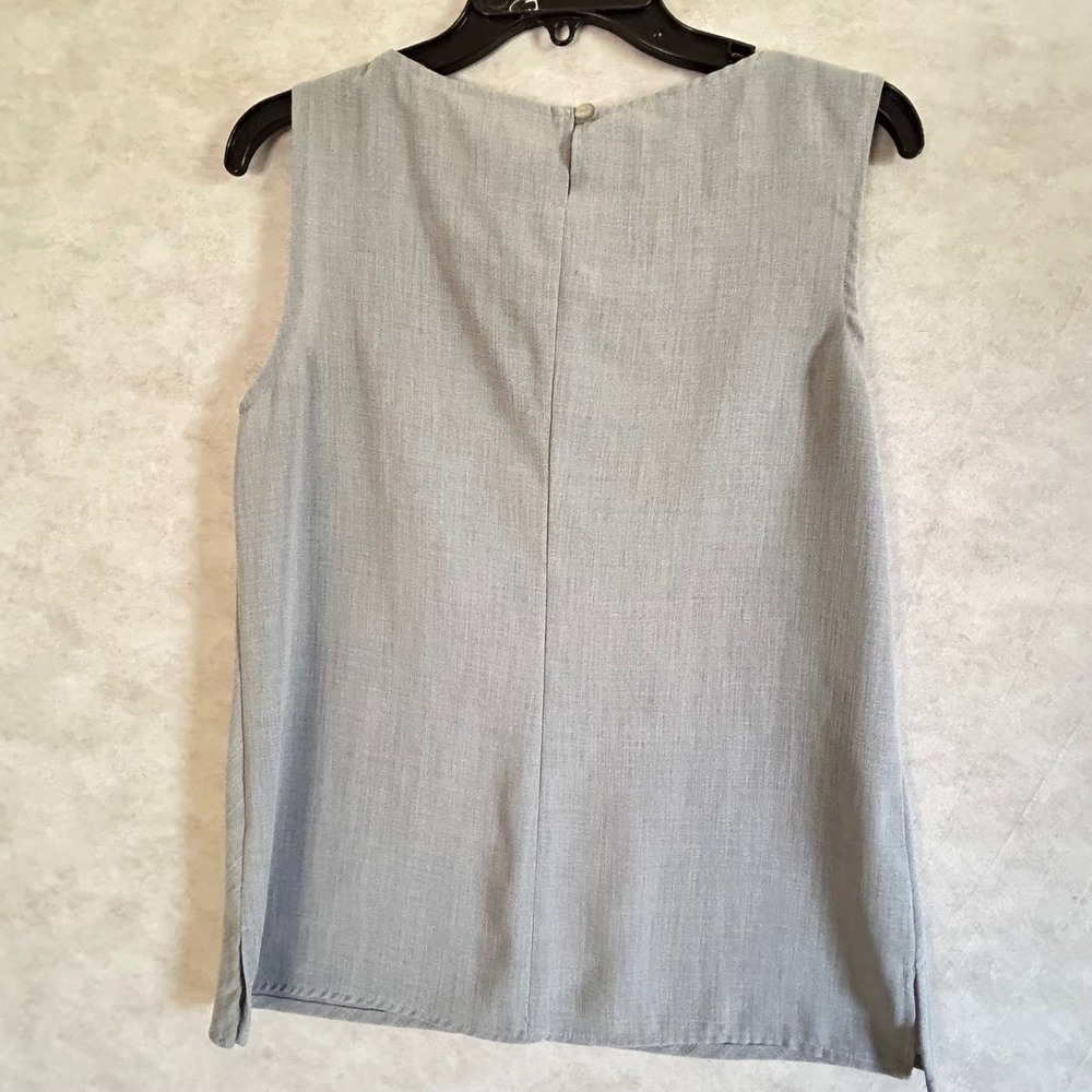 Kathia Lee Collection Vintage 2 Piece Set Blue Grey Shell Top & Wide Leg Pants M - Picture 5 of 11